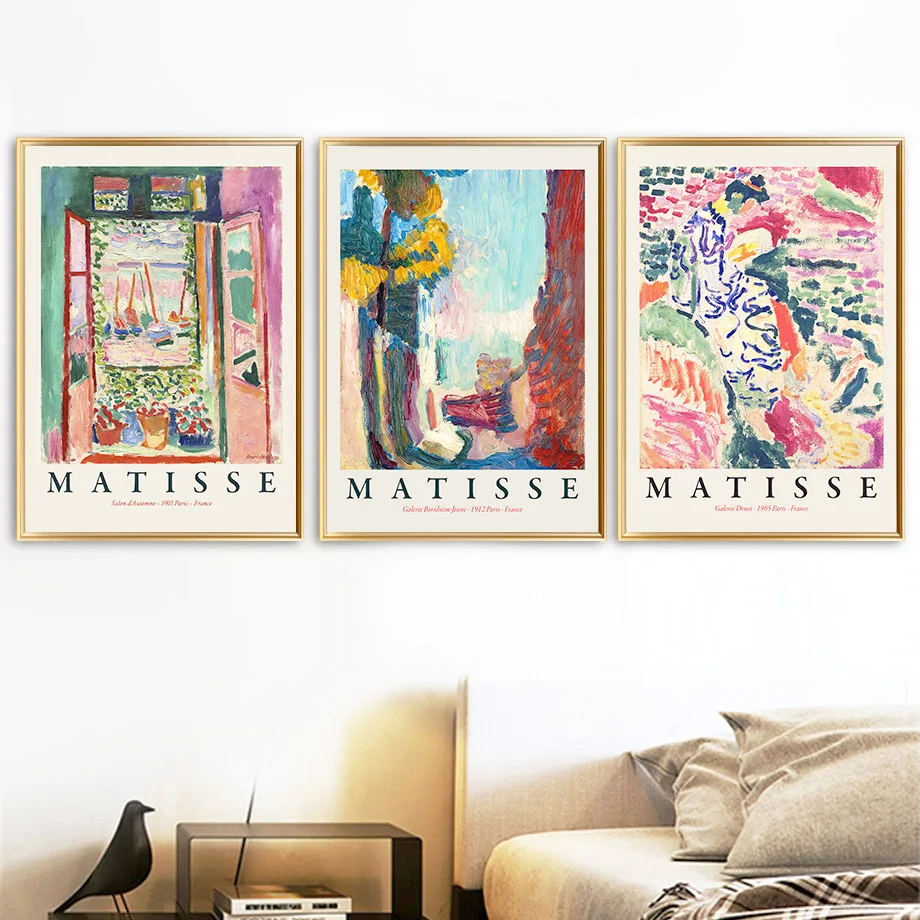 Matisse Retro Abstract Landscape Posters and Prints Wall Art Vintage Canvas Painting Wall Pictures for Living Room Home Decor