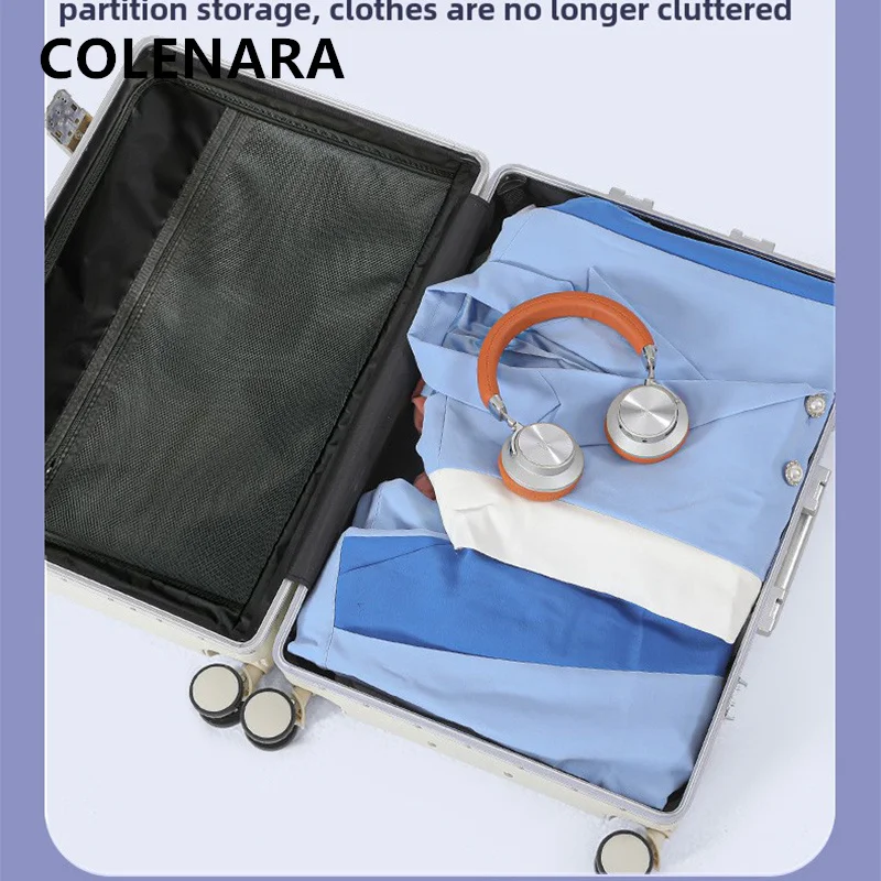 COLENARA USB Charging Suitcase Large Capacity Trolley Case PC Boarding Box 20