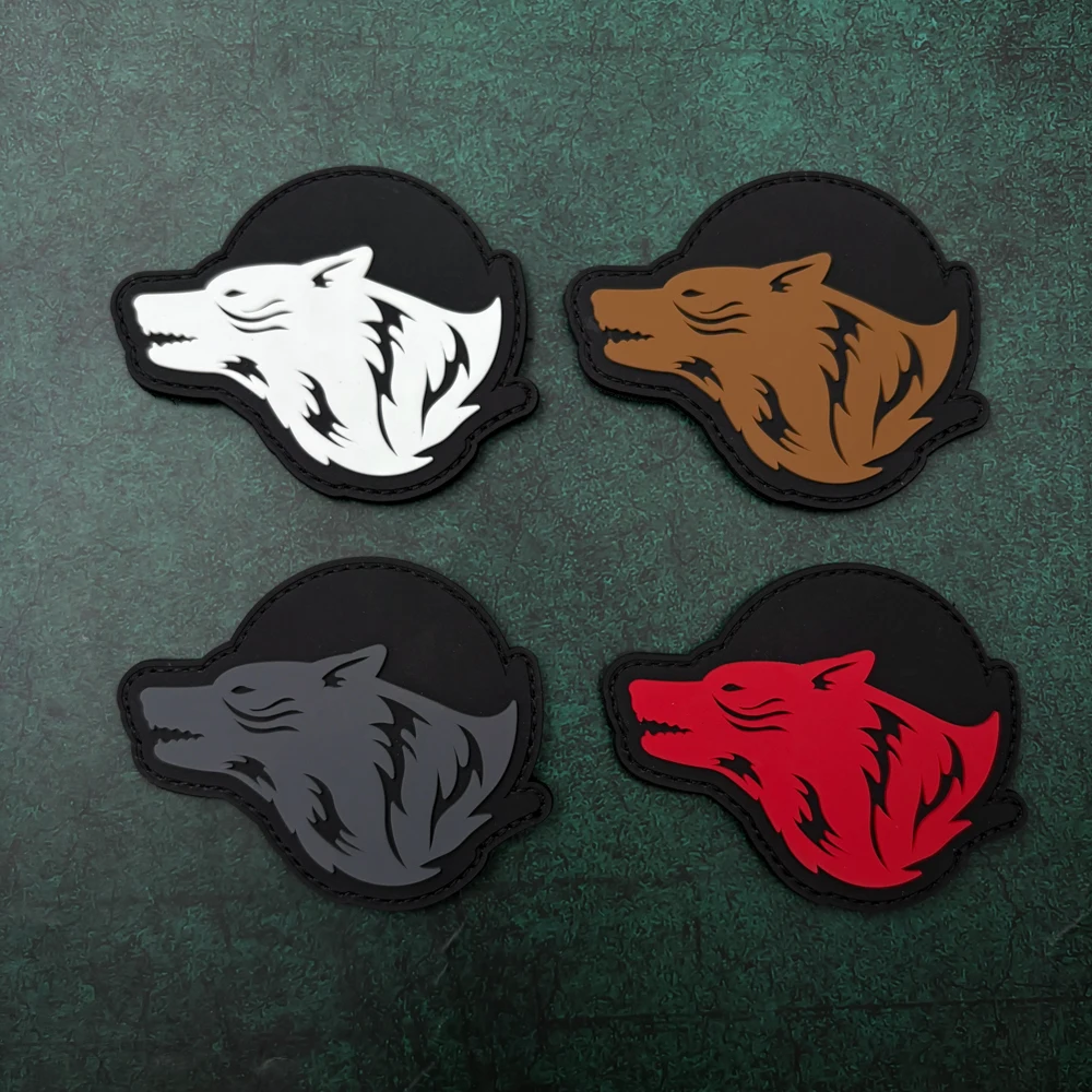 

A Wolf Pvc Soft Rubber Morale Badge Patch-Sticker with Glow-In-The-Dark Effect, Suitable for Hats, Clothes, Backpacks, Jackets, Vests - Embroidered Patch