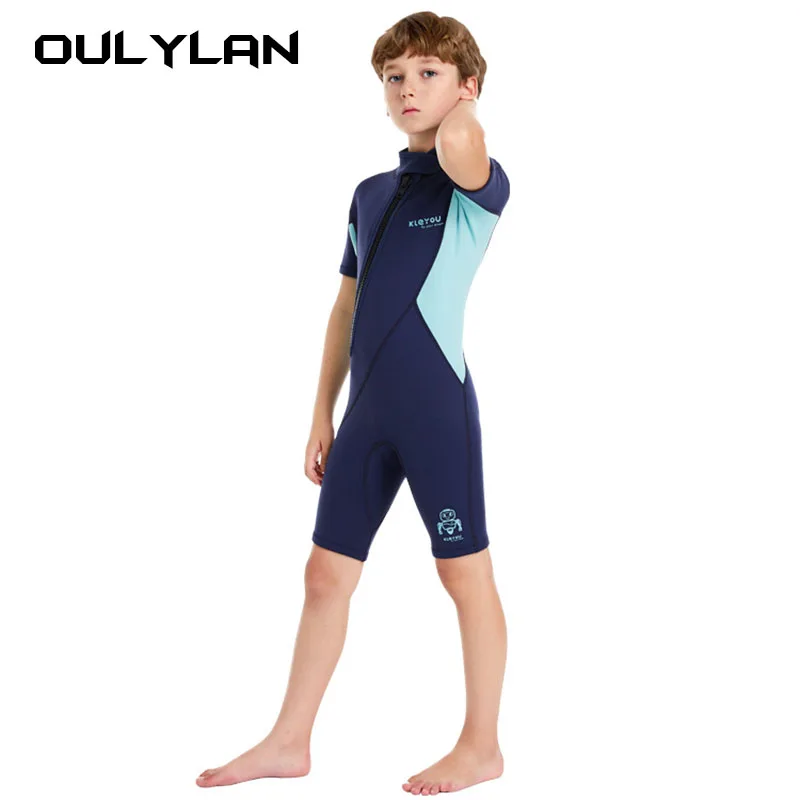 Kids Surfing Wetsuit 2mm Neoprene Shorty Diving Suit For Boys Scuba Thermal Swimwear Girls Thick Swimsuit Children Wet Suits