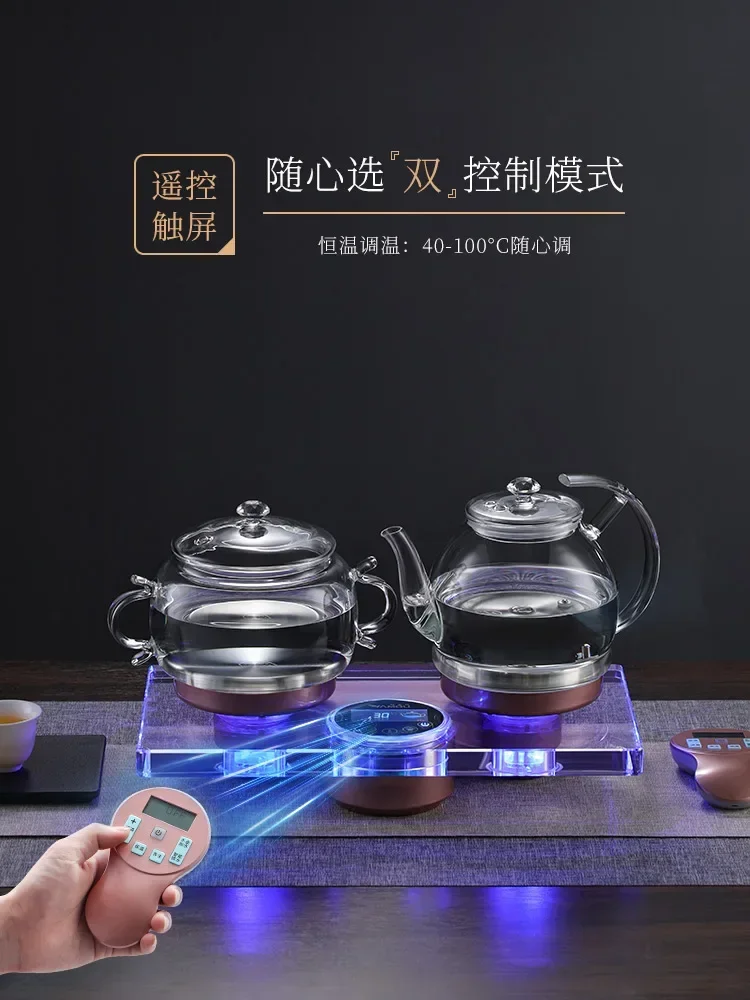 Full-Automatic Bottom Water-Feeding Electric Kettle Crystal Tea Table Integrated Dedicated Kung Fu Tea Table Embedded