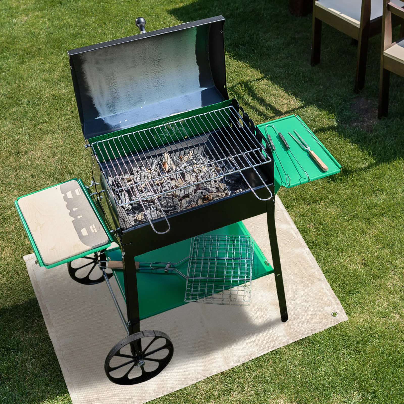 

Fireproof Camping Mat 4X6 Fiberglass Flame Retardant Insulation Blanket For Outdoor Grill Barbecue Picnic Safety