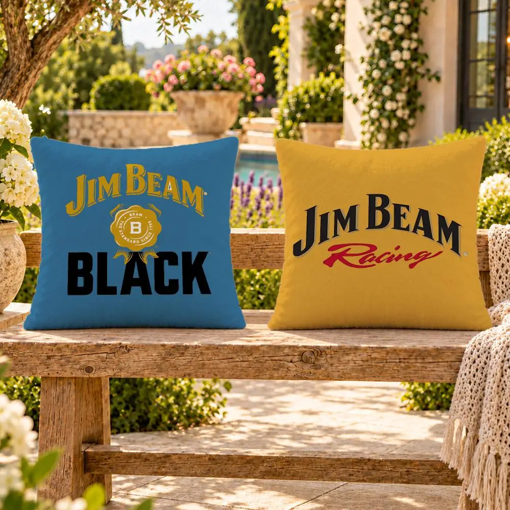 Drink Bourbon Whiskey Jim Beam Cushion Cover Soft Plush Throw Pillow Cover Washable Sofa Bed Patio Chair Home Decor