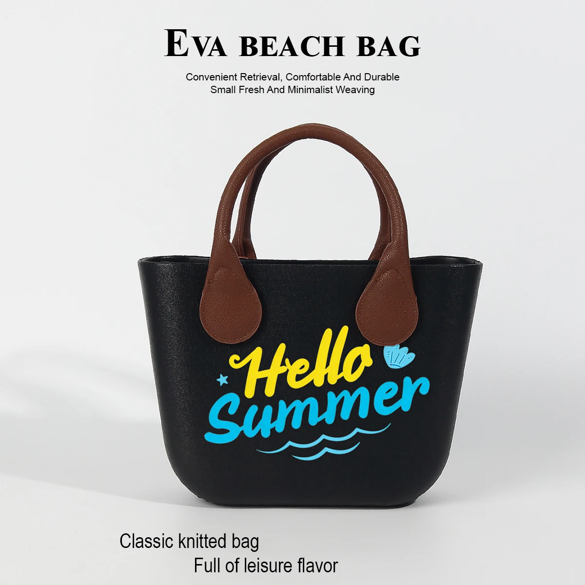 

Fashionable Summer Text-Printed Tote Bag for Welcoming the Summer, Beach Bag, Durable and Waterproof Eva Material, Suitable for All Seasons, Large Capacity for Carrying Mobile Phones, Keys, Glasses, Water Bottles, Cosmetics, Exquisite and Versatile, Perfe