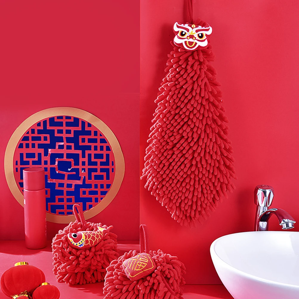 

Chenille Hand Quick-Dry Hanging Hand Absorbent Hanging Kitchen Bathroom Wipe Towel Washable Home Towel Set