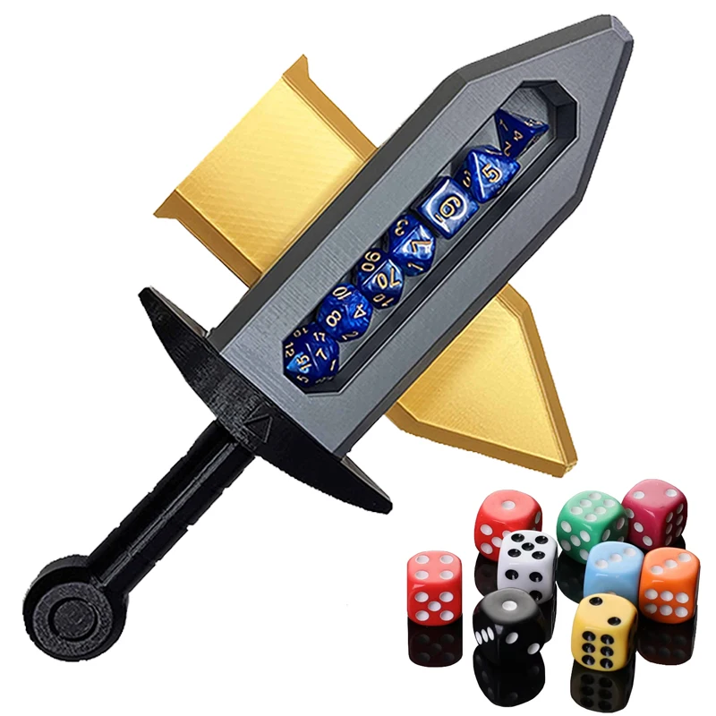 

FANDAO Dice Holding Model Dungeons Dragons Dice Sword Storage Box Board game Cthulhu storage box for Table Top COSPlaying Game