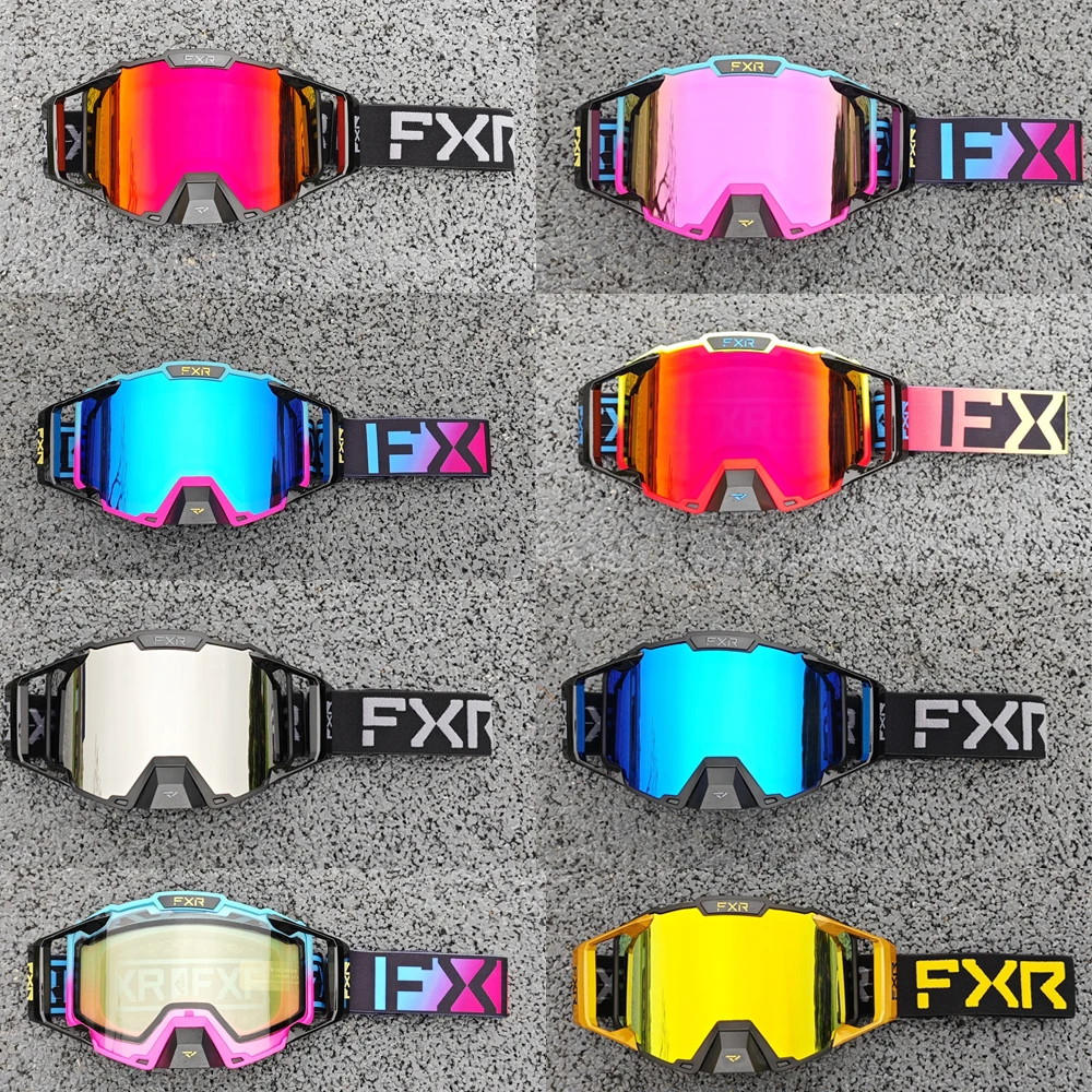 New FXR Motorcycle Glasses Double Layer Anti Fog Lens Motocross Goggles Dirt Bike ATV Ski Goggles Moto Outdoor Cycling Sunglasse