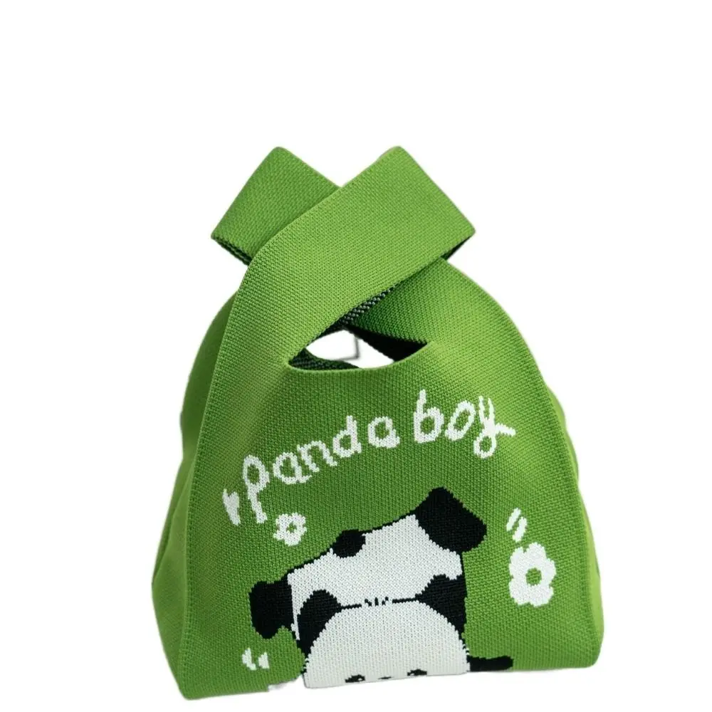 Handheld Panda Handbag para estudantes, saco do telefone móvel, sacola reutilizável artesanal, alta capacidade, elegante