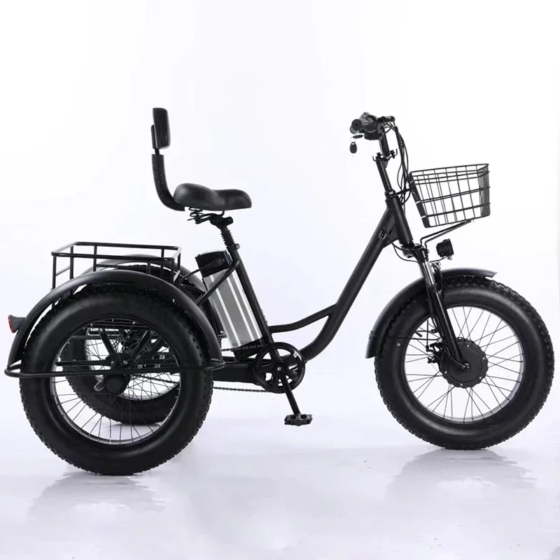 

lightweight Electric Tricycle Hybrid Moped For Elderly People 20 Inch 3 Wheel Bike With Basket