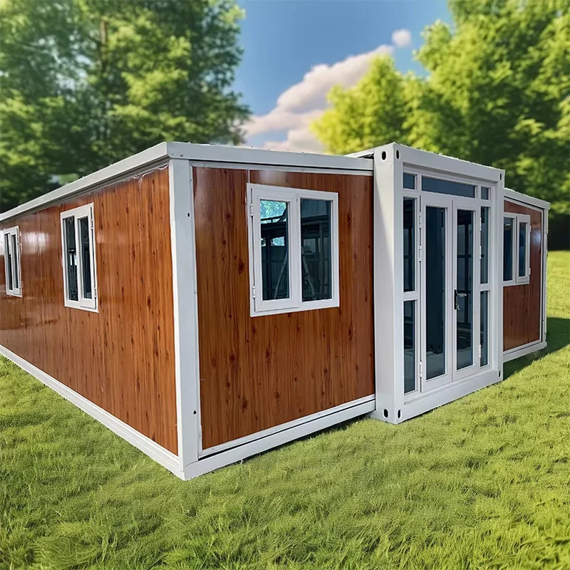 Prefabricated Prefab House Metal Structure Modular Mobile Tiny Home Prefab Easy Installation Double Wing Folding House Container