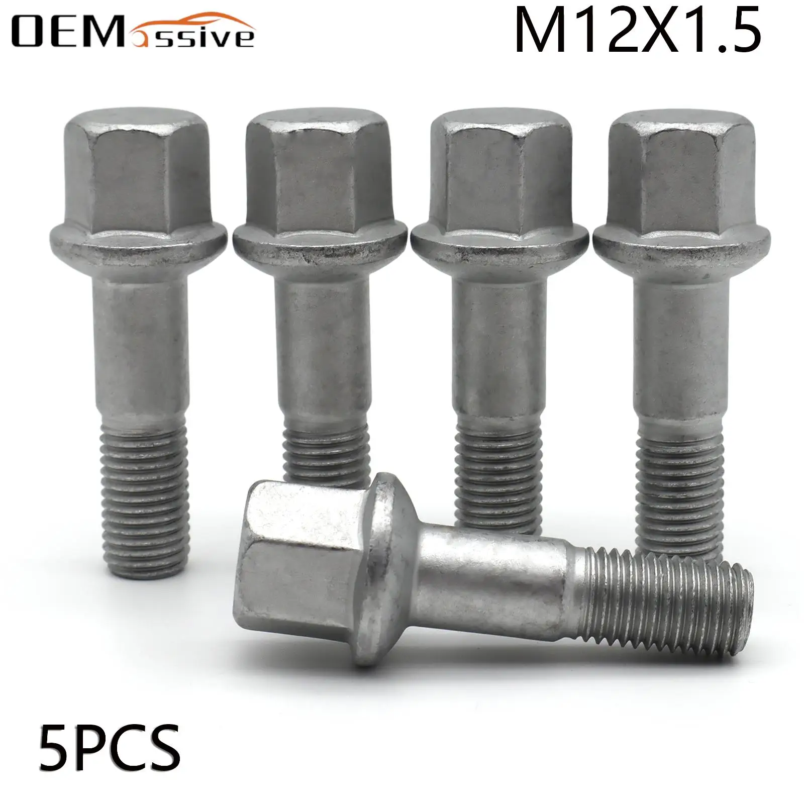 5X For Mercedes Benz A208 A209 C208 C209 W124 W210 A124 C124 S210 Car Wheel Lug Bolts Nuts M12 X 1.5 0009904807 Truck Tyre Parts