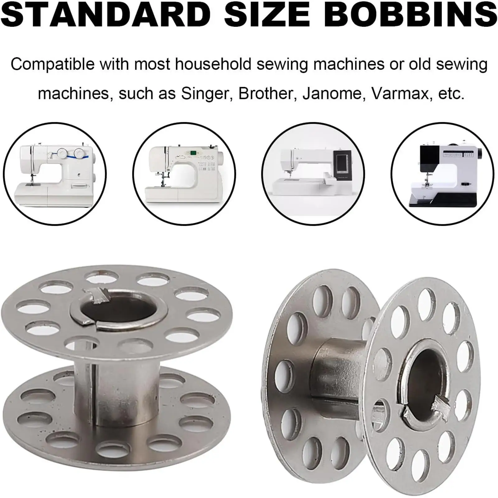 

Bobbins For Embroidery Machine 25 Pieces Stainless Steel Home Supplies With Storage Box Embroidery Thread Bobbins For Crocheting