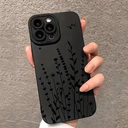 Art Flowers Black Style Graphic Case for Xiaomi Redmi 14C 12C 13C 4G Redmi Note 14 13 12 ProPlus 5G 12S 11S 11 10S 10 Soft Cover