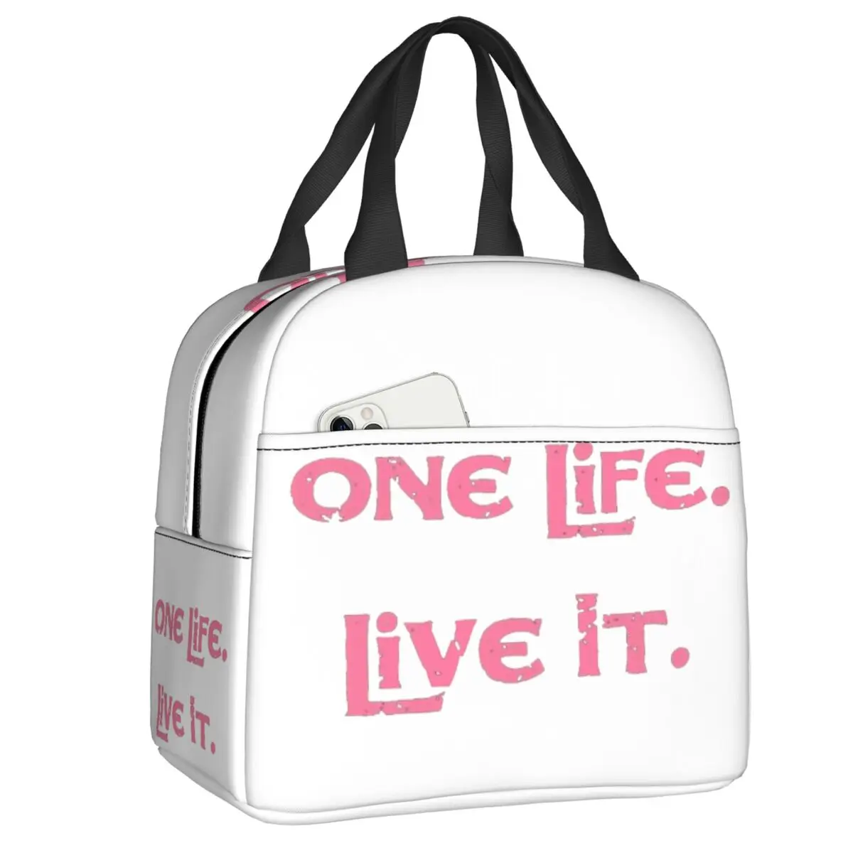 

One Life Live It Lunch Bag Hot Cold Snacks Insulated Lunch Boxes for Women Children School Work Picnic Food Tote Container