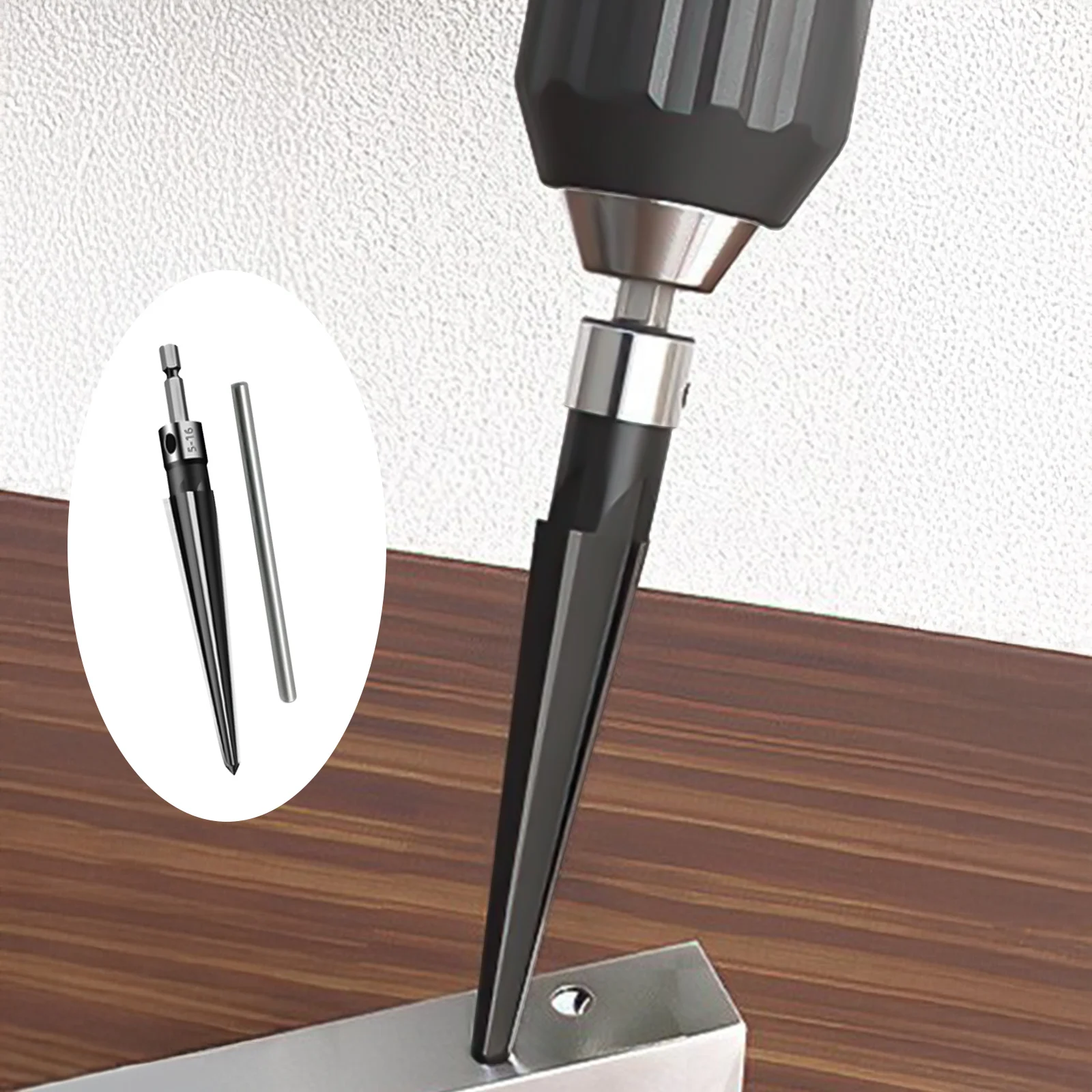 

T-Handle Reamer Hole Opener Wear-Resistant Woodworking Tapered Drill Reamer Suitable for Chamfer Back Taper