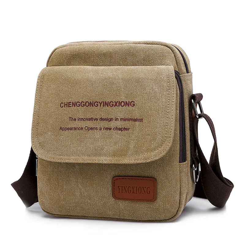 

Fashion Men's Bag New Lightweight Canvas Men Crossbody Bag Man Commuting Square Flap Shoulder Bags
