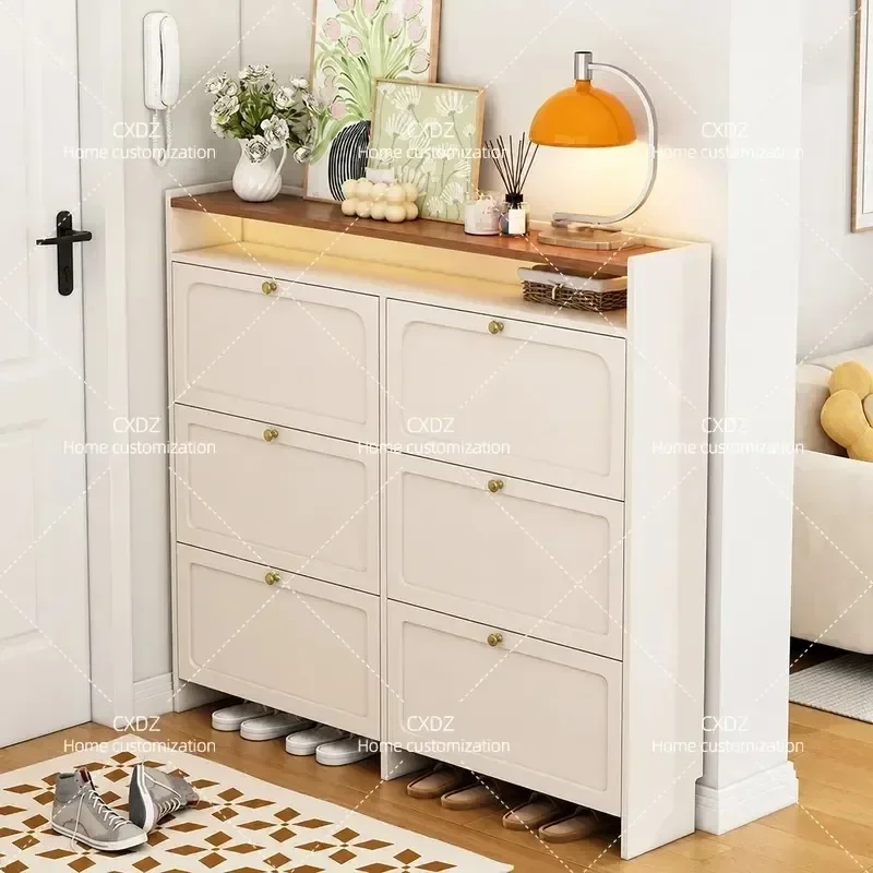 Ultra Thin Shoe Cabinet Household Door Porch Tipping Bucket Entry Storage Simple Integrated Wall Shoe Rack 2025 New