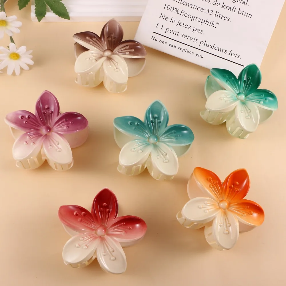 

Stylish sweet five-petal flower egg flower grab clip disc hair clip