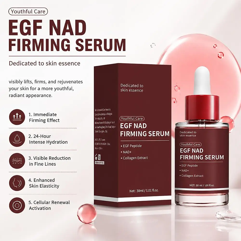 EGF NAD+ Firming Serum, Anti-Aging Facial Essence for Skin Tightening, Collagen Repair Moisturizing Liquid, Elasticity Care 30ml
