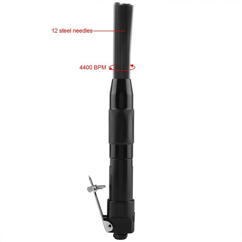 ABRW Needle Scaler Air Pneumatic Rust Remover Deburring Cleaning Tool Slag Remover 12 Steel Needles 4400 BPM