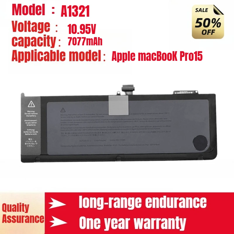 

Для Apple MacBooK Pro15 A1286 A1382 A1321 аккумулятор для ноутбука MC721 MB985 10,95 В 7077 мАч