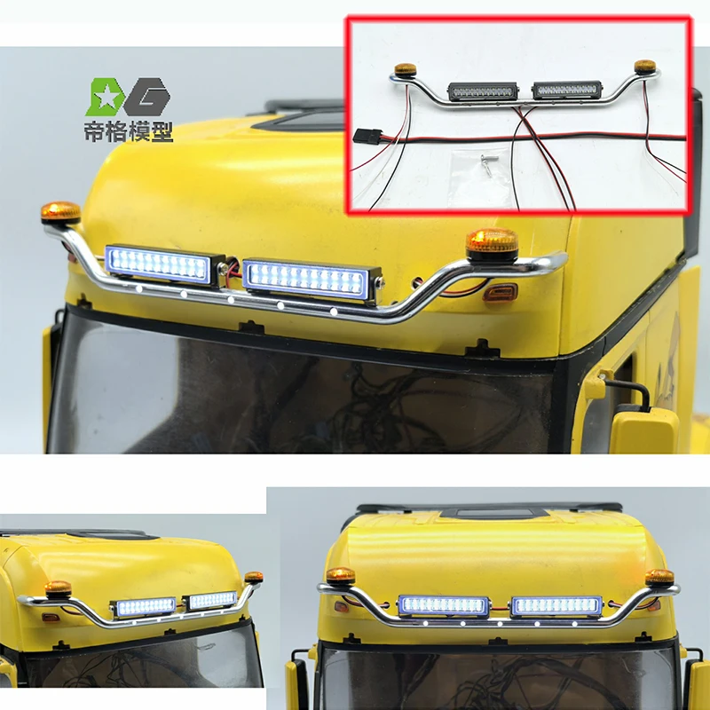Metal LED Sun Visor Lights for 1/14 Tamiya RC Truck Trailer Tipper 56348 3363  DIY Upgrade Part