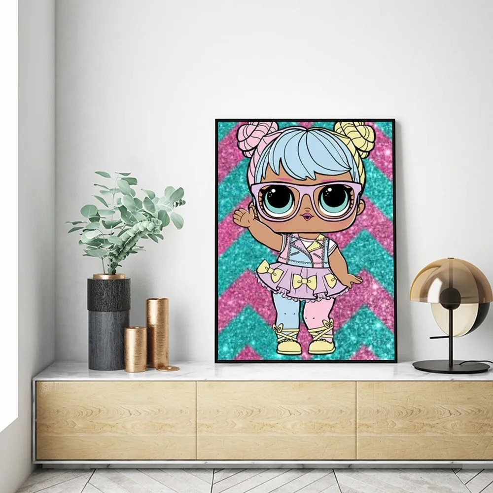 1pc Dolls L-LOLs Cute SURPRISE Poster Self-adhesive Art Poster Waterproof Paper Sticker Coffee House Bar Room Wall Decor