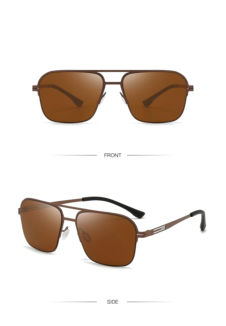 Modische Herren-Sonnenbrille aus Edelstahl mit doppeltem Fass, ultraleicht, hochwertig, sonnenblockierende Sonnenbrille mit großem Rahmen 5129 – Detail 15