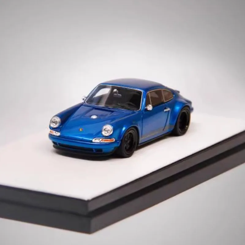 TP Limited Edition Resin 1:64 Singer 911 964 Coupe Transparent Blue Car Model Classics Adult Souvenir Gift Static Display