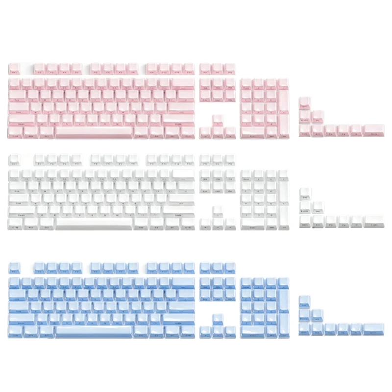 Crystal Jelly und Gaming-Tastatur-Tastenkappen-Set, seitlich bedruckte OEM-Profilform mit 113-Tasten-Stil für die – Detail 1