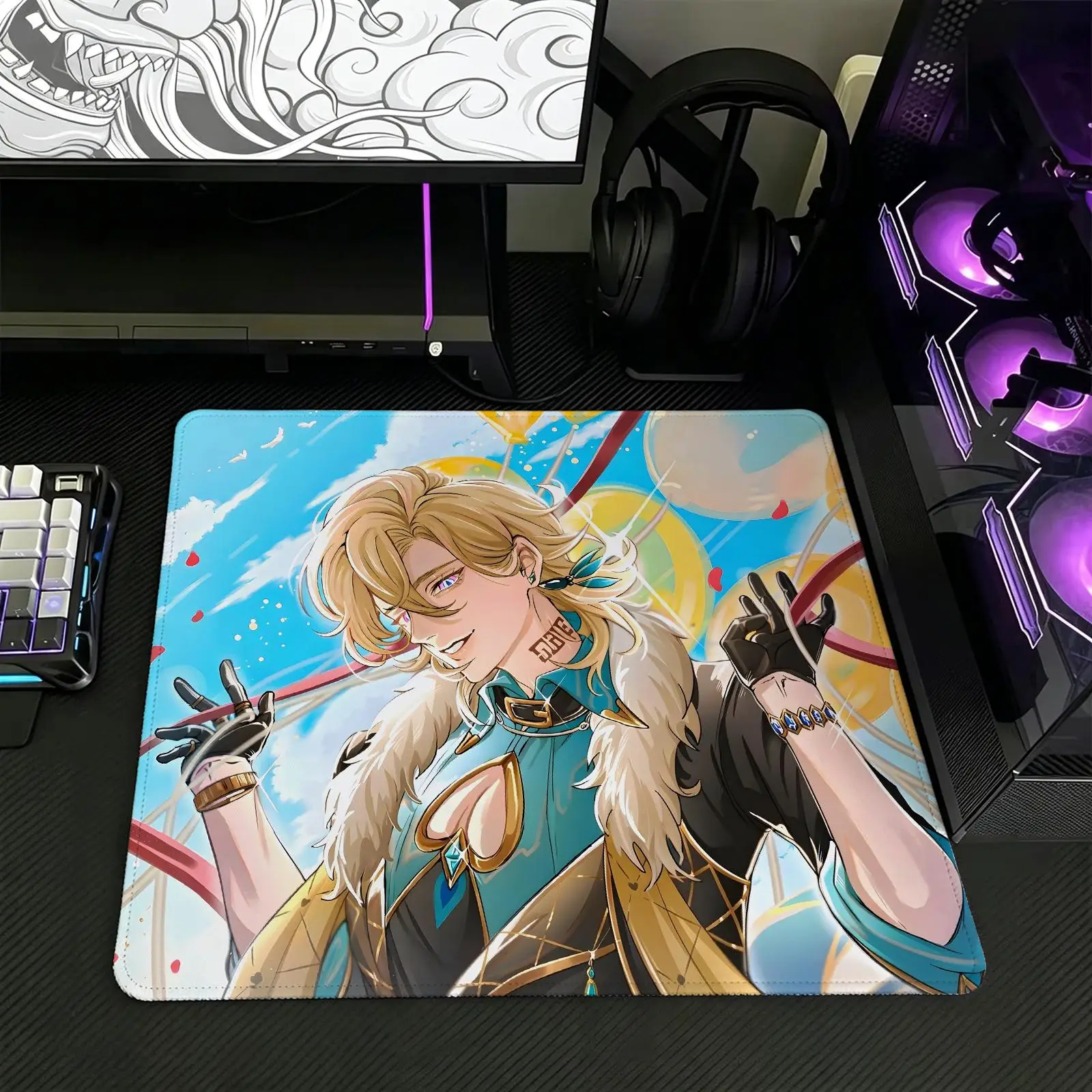 Honkai Star Rail Aventurine Waveflair Regular gaming mouse pad Laptop desk mat Stitched edge S/M/L size mouse pad