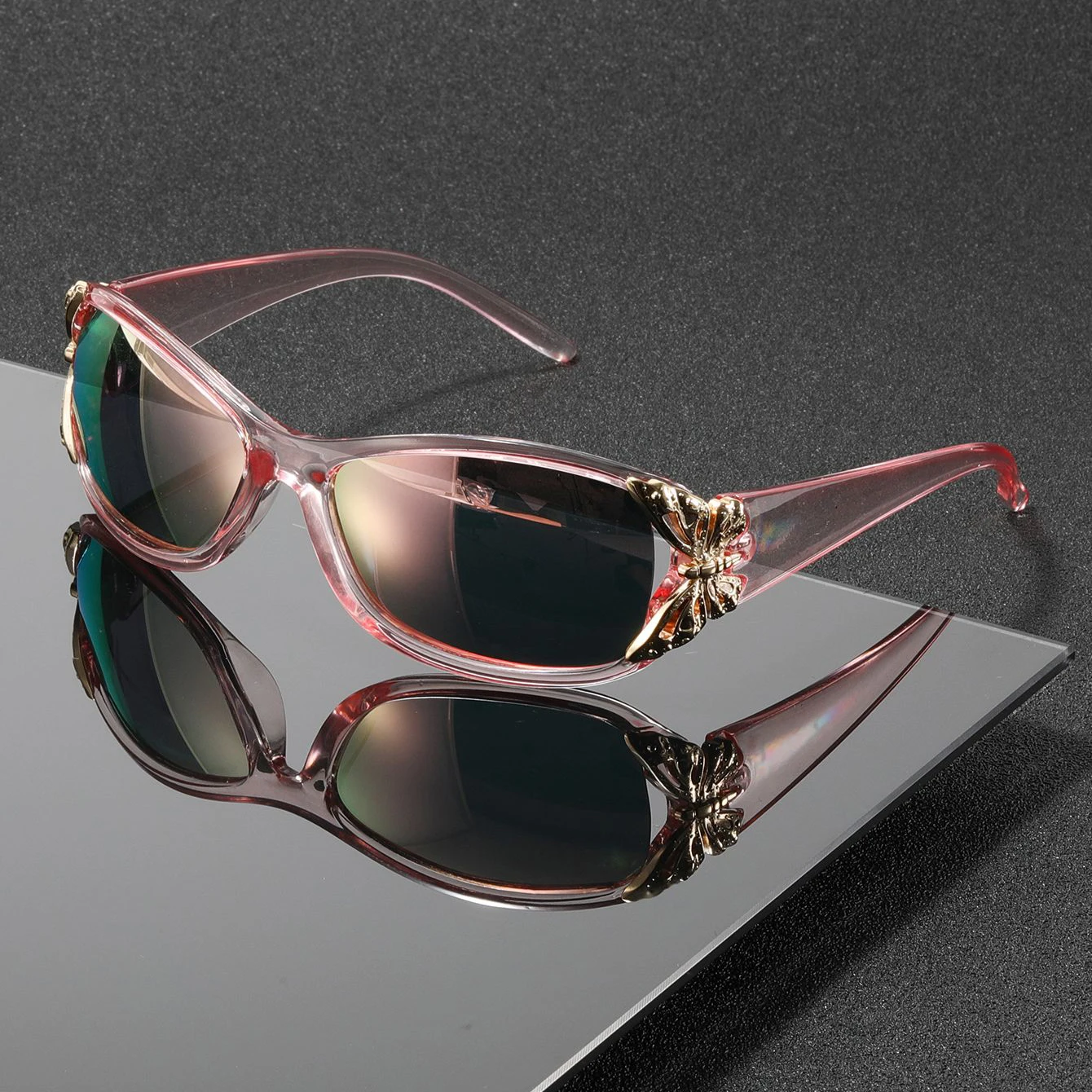 قطعة واحدة من الديكور على شكل فراشة، للجنسين، نظارات شمسية عتيقة ملفوفة للحفلات أنيقة وملابس يجب اقتناؤها