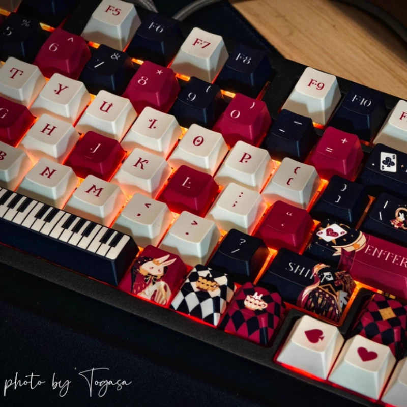 Hand Drawn Retro Theme Keycaps Customized PBT Sublimation Cherry Profile Keyboard Cap for Mechanical Keyboard Accessories Gift