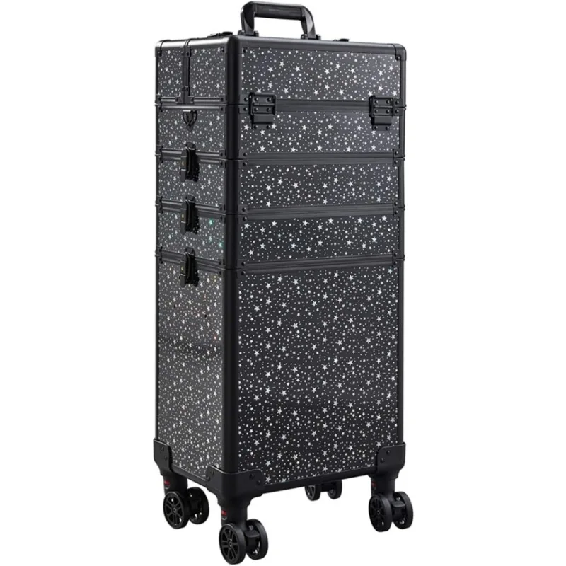 

5-in-1 with Nail Polish Holder Divider Shoulder Strap Portable Makeup Professional Cosmetic Organizer Trolley Cart Trunk