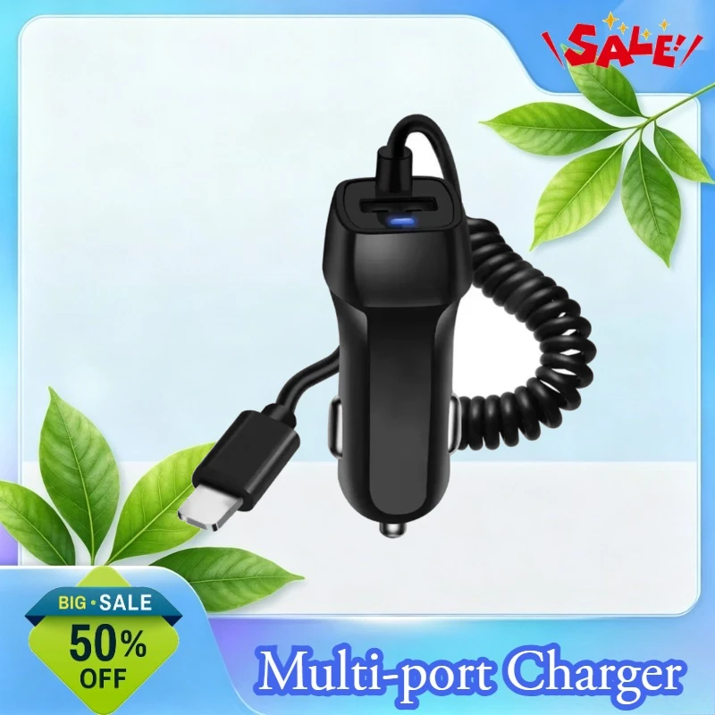 TYPE-C Car Charger for Apple iPhone 15 Lightning Car Charger 3A Certified USB Car Charger with Cable