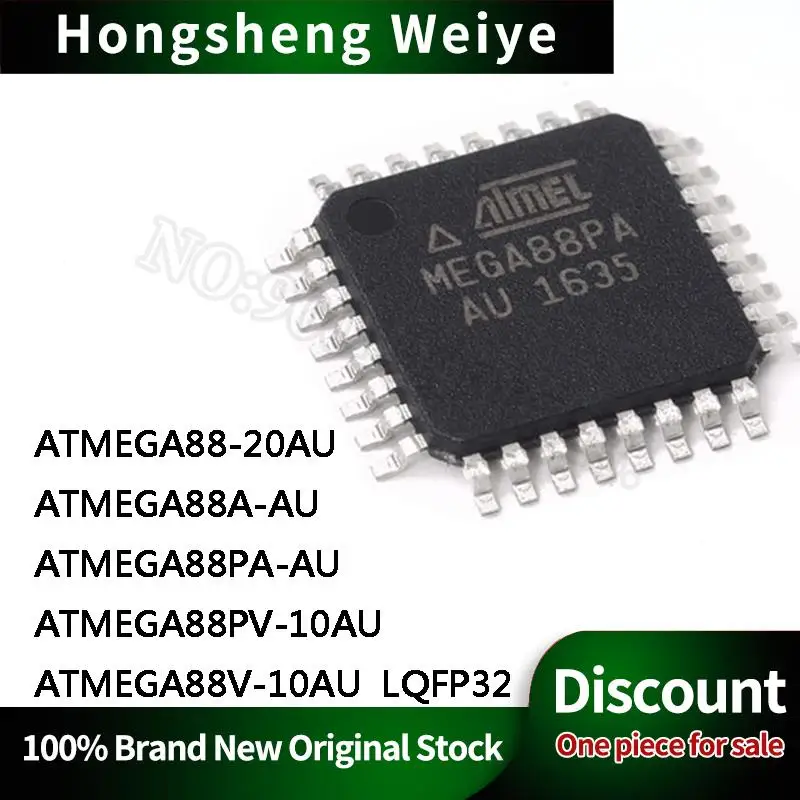 2Pcs New ATMEGA88-20AU ATMEGA88A AU ATMEGA88PA AU ATMEGA88PV 10AU ATMEGA88V 10AU LQFP32 IC Chip In Stock DISCOUNT Sell 100%new