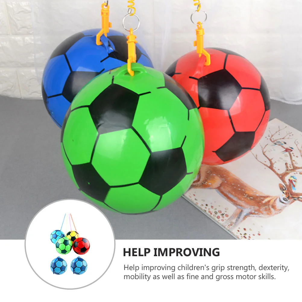 6 pezzi pompa di gonfiaggio per palloncini da calcio bambino giocattolo da allenamento per calcio gonfiabile in PVC per bambini