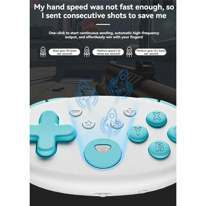 Y44A Mini Game Controller Wireless Bluetooth Gamepad, Multi-Platform Support for Switch PC Windows Android IOS