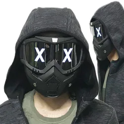 Ice Blue X Eyes DIY Hacker Mask Half Face Eyewear Masks Halloween Marcus Wrench Cosplay Expression Props Cool Gift