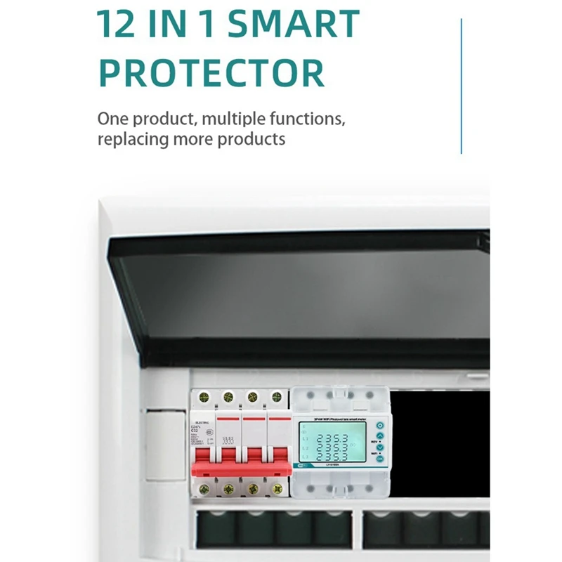 3 المرحلة 4 سلك 100A تويا واي فاي الذكية ثنائية الاتجاه الطاقة كيلووات ساعة متر أكثر من تحت الجهد حامي أكثر من تحميل الحماية
