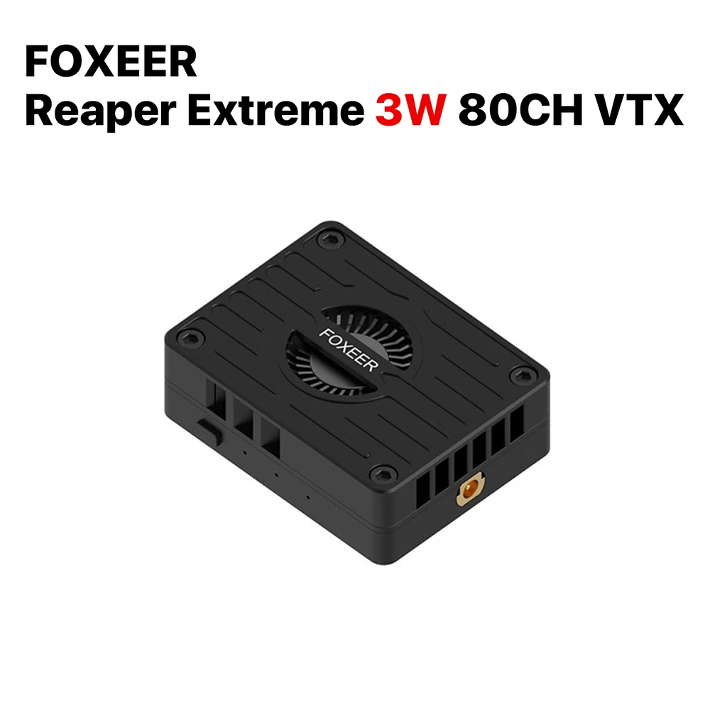 FOXEER Reaper Extreme 3W 10W V2 VTX FPV Transmissor de vídeo 80CH 4.9 ~ 6G Ventilador de microfone embutido para avião drone de longo alcance