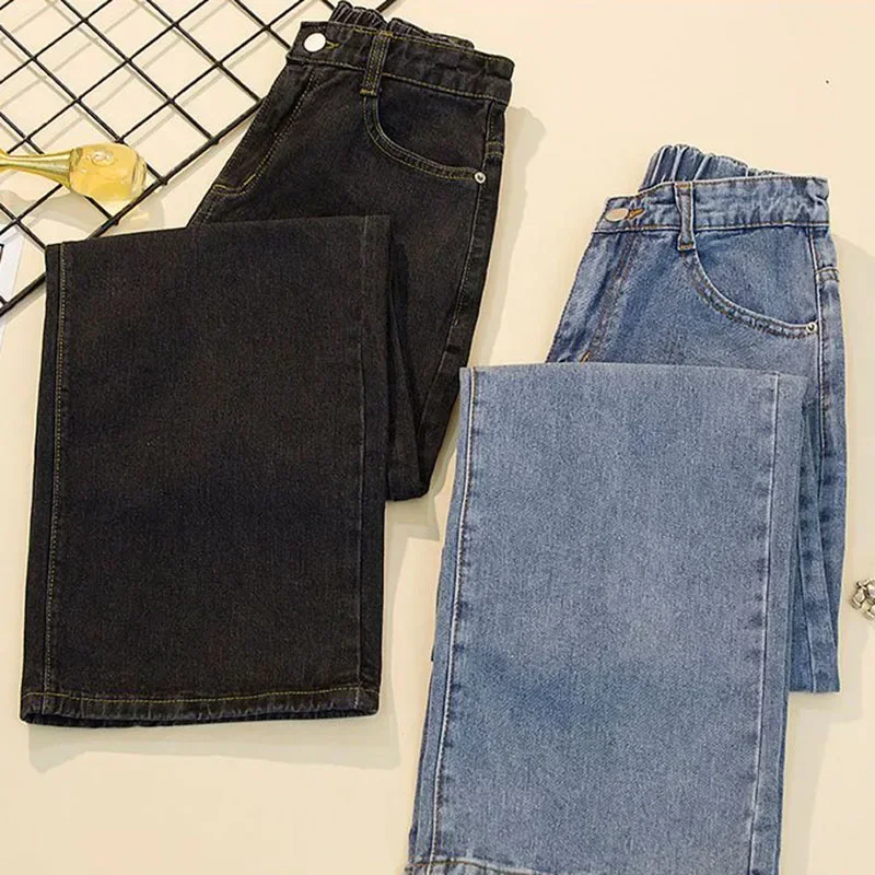 Baggy Wide Leg Denim Pants Women Casual Big Size Straight Jeans Fashion Korean High Waist Vaqueros Spring Fall Jeansy JJ257