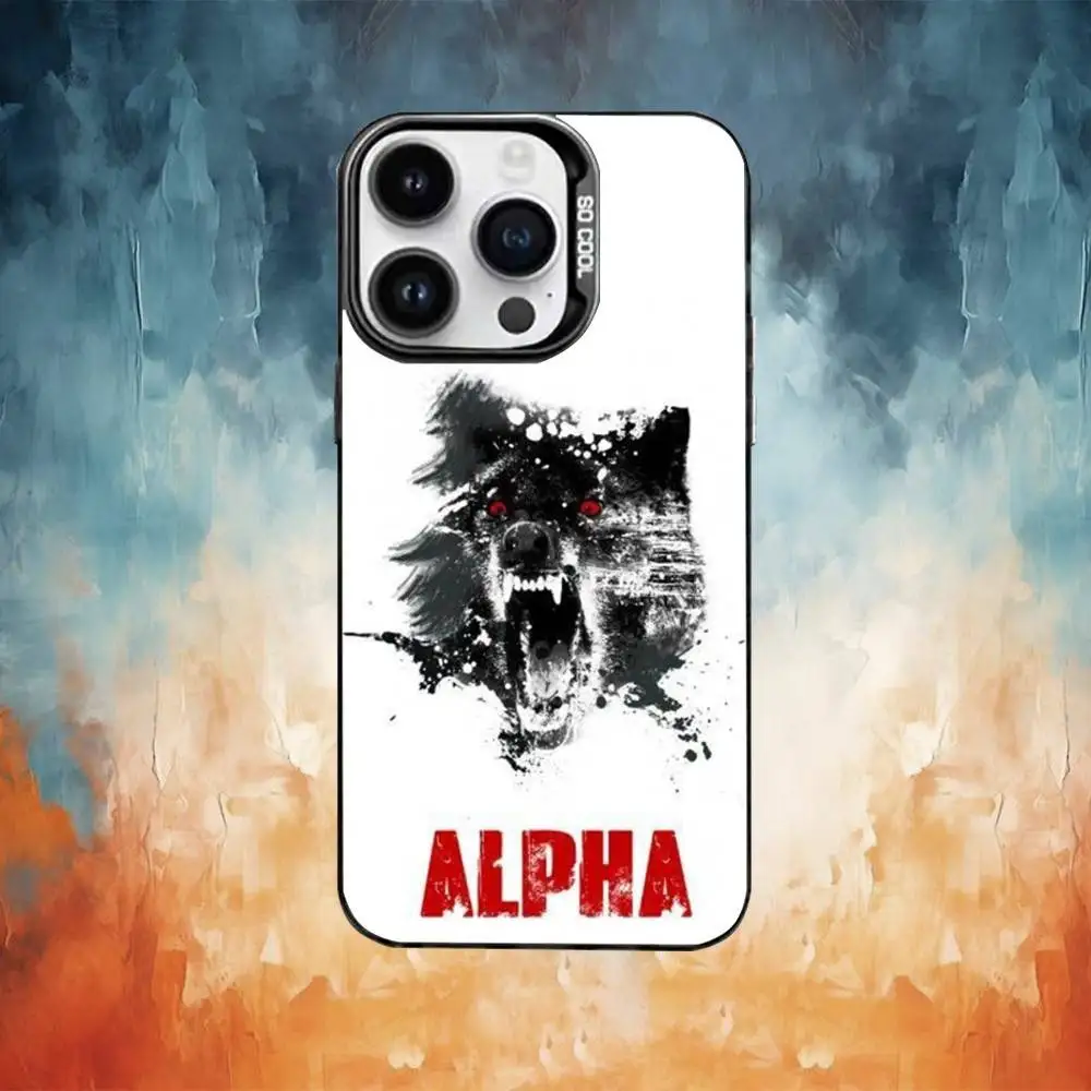 Capa de telefone Alpha Sigma Wolf para iPhone17,16,15,14,13,12,11 Plus, Pro Max Black Candy Matte Capa à prova de choque
