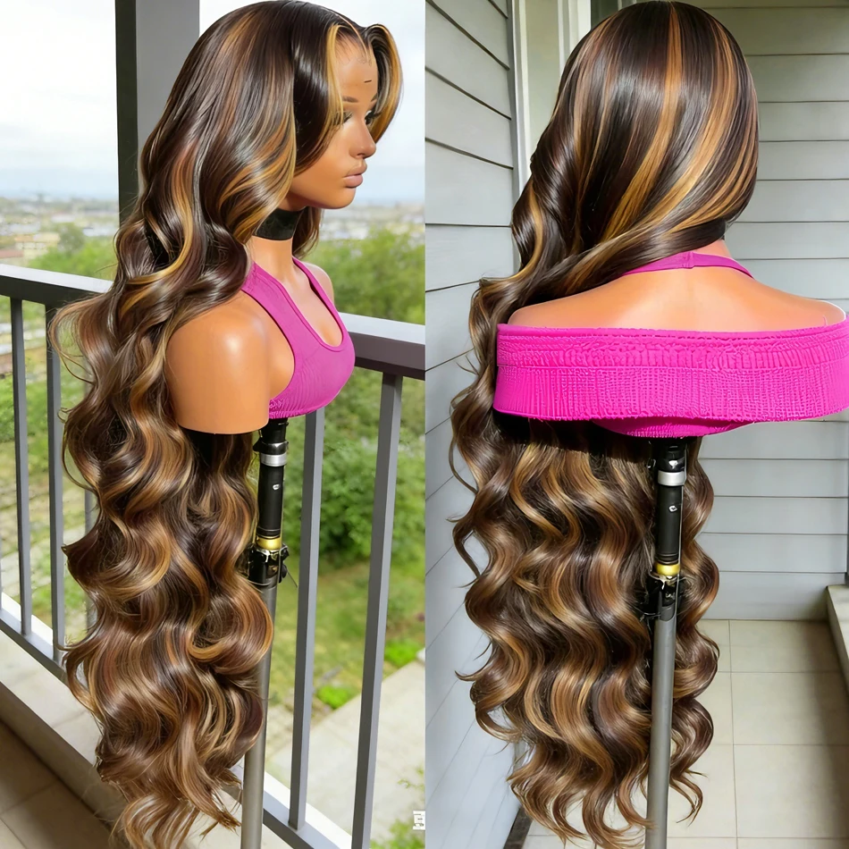 

P4/27 34-дюймовый парик с объемной волной 13x6 HD, кружевные передние человеческие волосы 13x4, прозрачные парики на шнурке, человеческие волосы, предварительно выщипанные, плотность 200