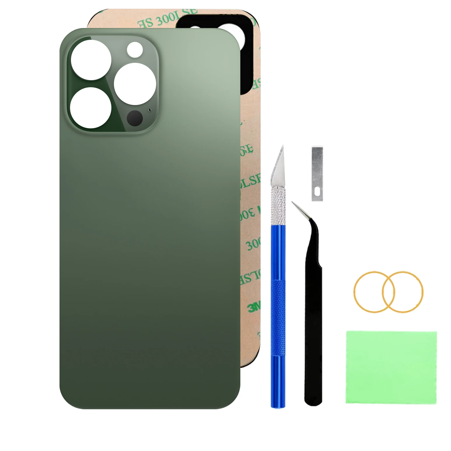Back Glass Replacement Kit for iPhone 13 Pro (6.1-inch), No-Logo Rear Glass Panel with Pre-Installed Adhesive and Repair Tools