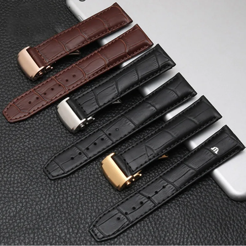 Genuine leather watch strap fit for  maurice lacroix watches band 20mm 22mm wristwatches watchband