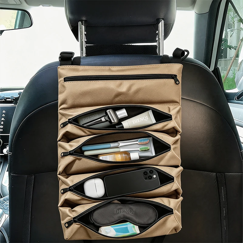 Roll Up Handbag Travel Organizer Oxford Toiletry Pouch Camping Road Trip Accessories Car Backseat Essentials Hand Bags for Men