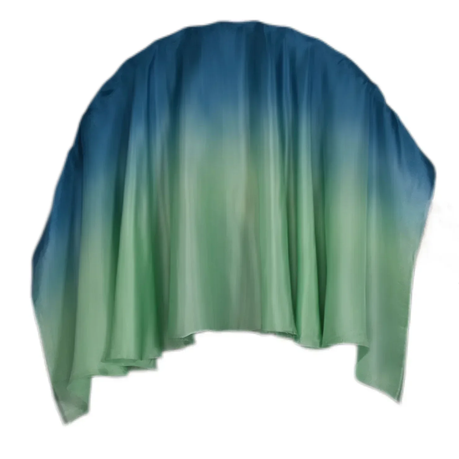 ผ้าคลุมหน้าผ้าไหมแท้ยาวพิเศษสองด้านสำหรับคู่เต้นระบำหน้าท้องอุปกรณ์ประกอบฉากชาวจีนชาวจีนที่พลิ้วไหวพัดลมไม้ไผ่เต้น85ซม.