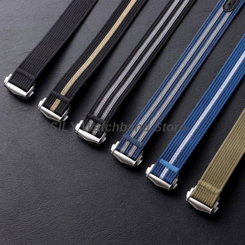 Canvas Nylon Strap Men Women Waterproof Nylon Watch Band 20mm Folding Buckle Sport Bracelets Soft Wristbelt  for Omega for Seiko image 6