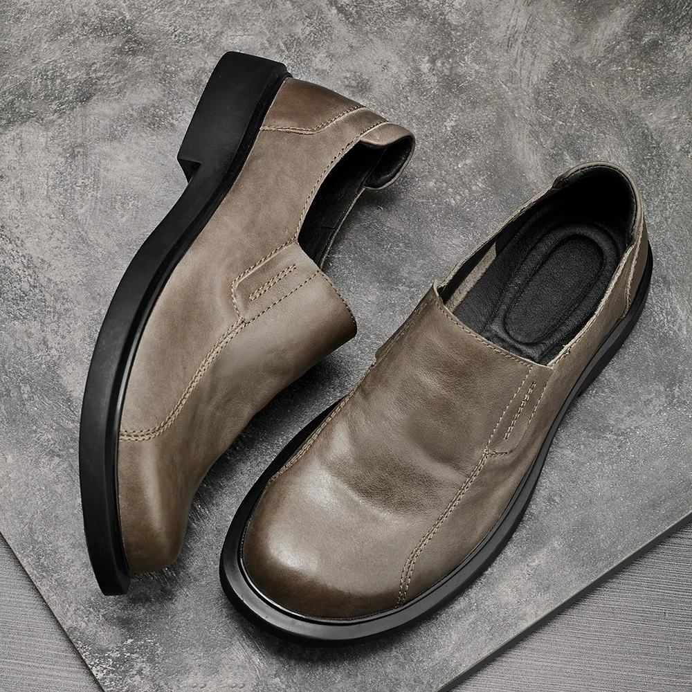 Men Casual Genuine Leather Shoes Spring Autumn  Breathable Luxury All-match Men Casual Shoes Loafers Derby Work Luxury Shoe